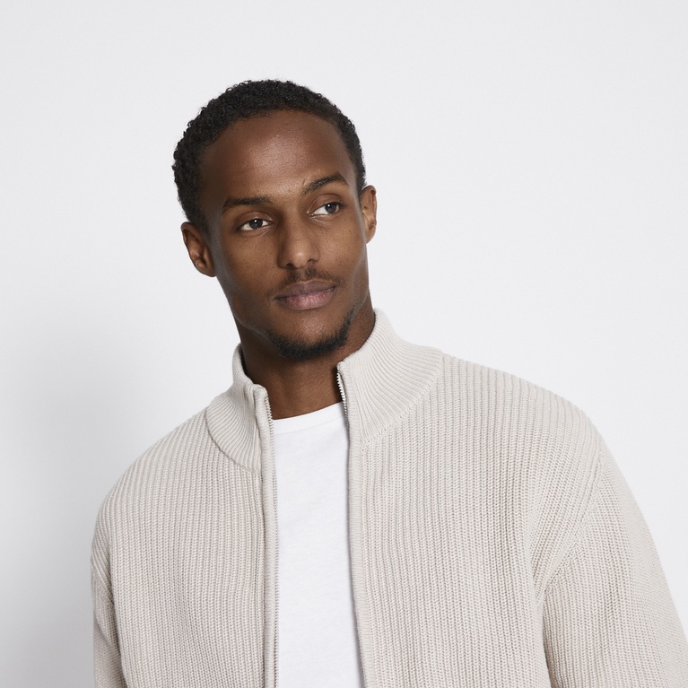 Zip knit cardigan "Frippe"